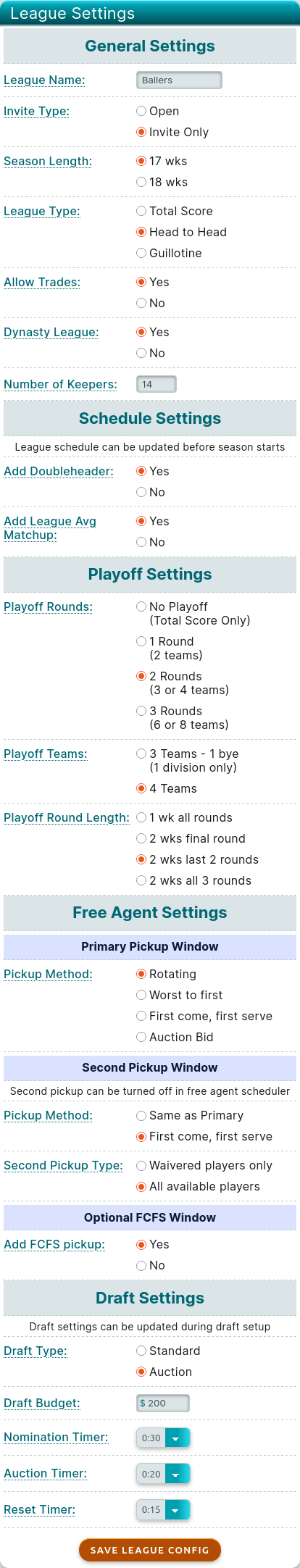 Fantasy Baseball Custom League Playoff Settings – HCOBF